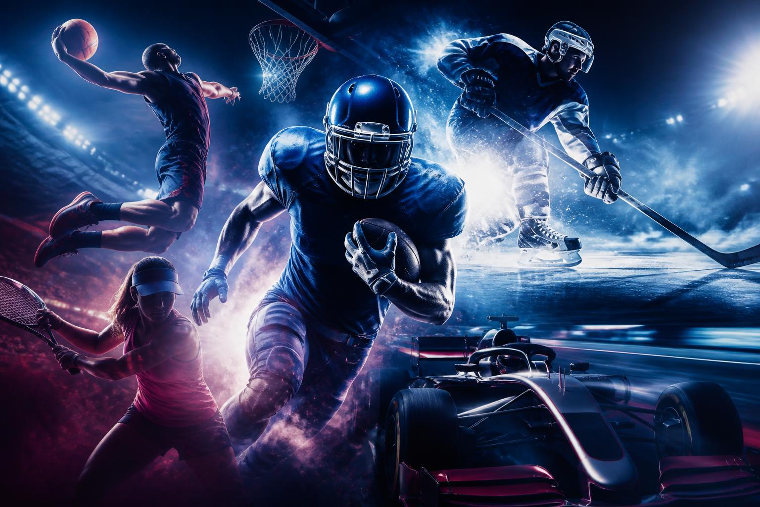 Sport: fotboll, basket, ishockey, tennis och motorsport